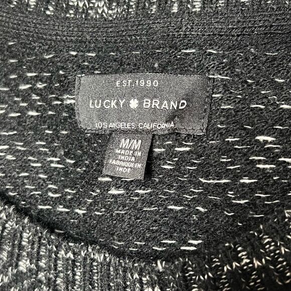 Lucky Brand Black Embroidered Twill pullover Sweater Sz Womens M - Picture 8 of 8